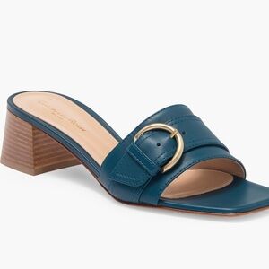 Leather slide in a beautiful blue worn twice in perfect condition.